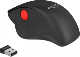 DeLOCK Ergonomische Maus schwarz/rot, kabellos, USB (12598)