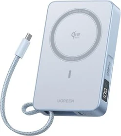 Ugreen MagFlow Magnetic Wireless Power Bank (10000mAh, Qi2 25W, MagSafe-compatible) grau