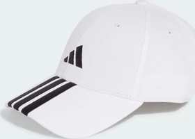 adidas 3-Streifen New Logo Baseball Kappe weiß/schwarz
