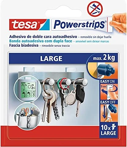 tesa Powerstrips Klebestreifen large weiß, 10 Stück