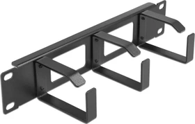 DeLOCK 10" Kabelmanagement Rangierpanel, mit 2 Öffnungen, 3 Bügel, schwarz, 1HE