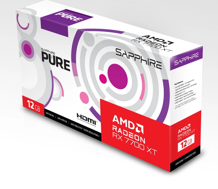 Sapphire Pure Radeon RX 7700 XT, 12GB GDDR6, 2x HDMI, 2x DP, lite retail