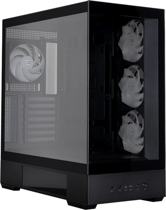 Zalman P40 DS Black, schwarz, Glasfenster