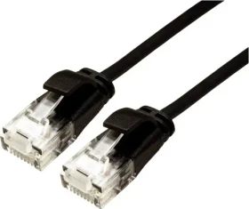 Roline / Secomp DataCenter Slim Patchkabel, Cat6a, U/UTP, RJ-45/RJ-45, 1.5m, schwarz