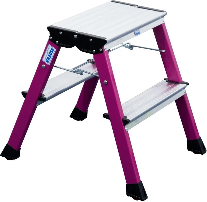 Krause Monto Rolly pink 2-tlg. Trittleiter, 2x 2 Stufen