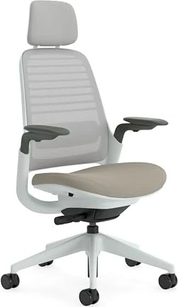 Steelcase Series 1 Bürostuhl mit Kopfstütze, trüffel
