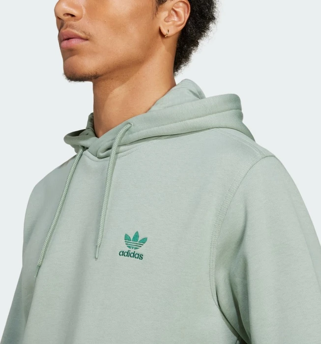 adidas Trefoil Essentials Hoodie silver green (Herren)