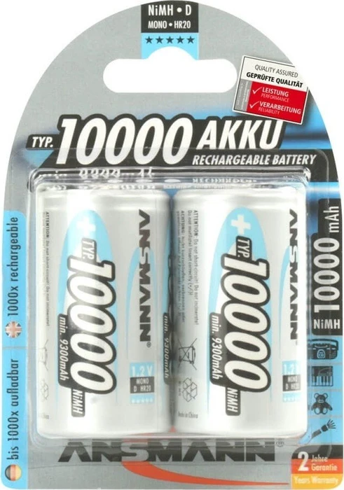 Ansmann Mono D NiMH 10000mAh, 2er-Pack