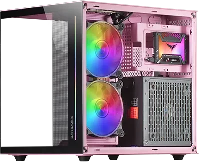 Mars Gaming MC-View, rosa/schwarz, Glasfenster