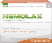 Hemolax 5mg Tabletten, 200 Stück