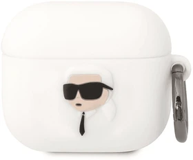 Karl Lagerfeld NFT Karl Head 3D Silicone Case für Apple AirPods 3 weiß