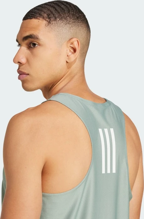 adidas Own The Run Laufshirt ärmellos silver green (Herren)