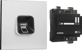 ekey sLine Fingerprintset für Gira 106, inkl. Controller REG, aluminium, Fingerprint-Reader