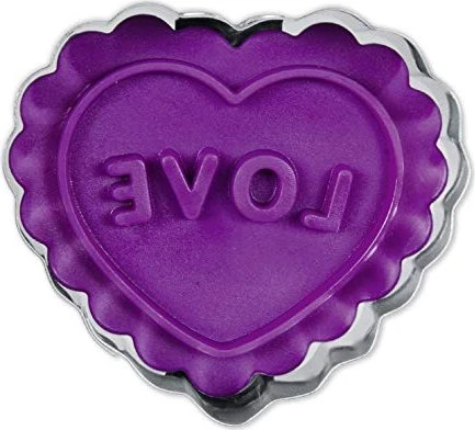 Städter Präge-Ausstecher mit Auswerfer Herz 4.5cm violett/silber