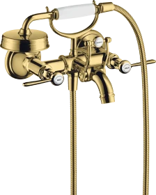 Hansgrohe Axor Montreux 2-Griff Wannenarmatur Aufputz mit Hebelgriffen polished goldoptik