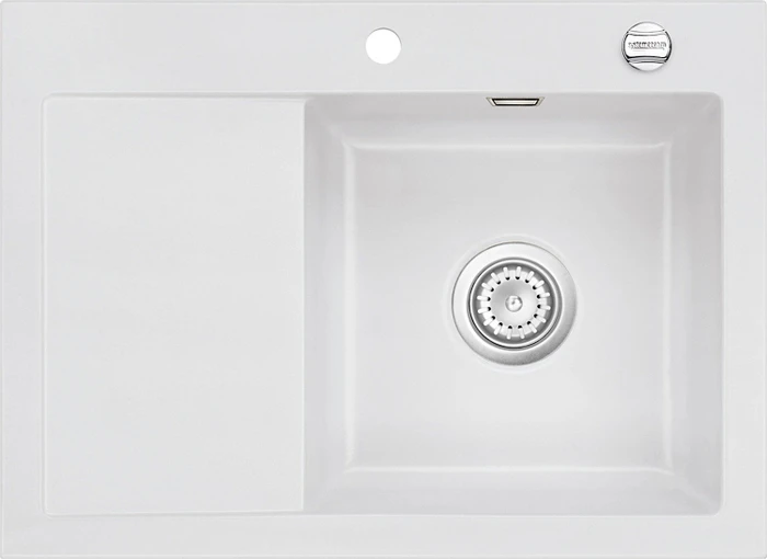 systemceram Mera 70 F Einbau Becken rechts mit Ablauffernbedienung satin