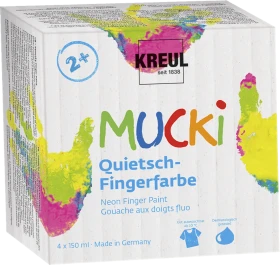 Kreul Mucki Quietsch-Fingerfarbe Set 4 Stück 150ml