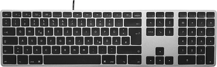 Matias Wired Aluminium Mac Keyboard, schwarz, USB, DE