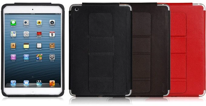 Luxa2 Lucca iPad mini Leder Schutzhülle und Stand rot