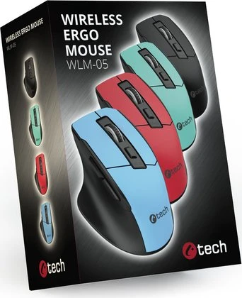 C-Tech WLM-05 Wireless Ergo Mouse schwarz, USB