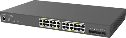 EnGenius Cloud Switch Series ECS Rackmount Gigabit Managed Switch, 24x RJ-45, 4x SFP+, 410W PoE+