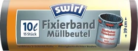 Swirl Fixierband Müllbeutel 10l, 15 Stück