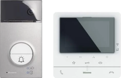 Legrand Bticino Flex'One Video-Set mit Türstation LINEA 3000 und Hausstation Classe, Einfamilienhaus, 2 Teilnehmer, Set