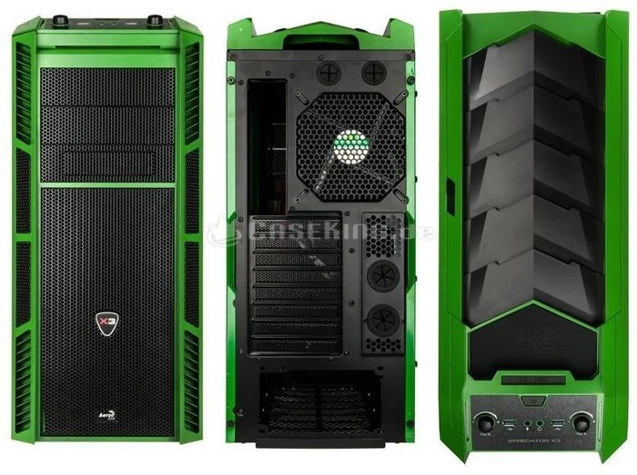 AeroCool XPredator X3 GB Edition grün/schwarz, Acrylfenster