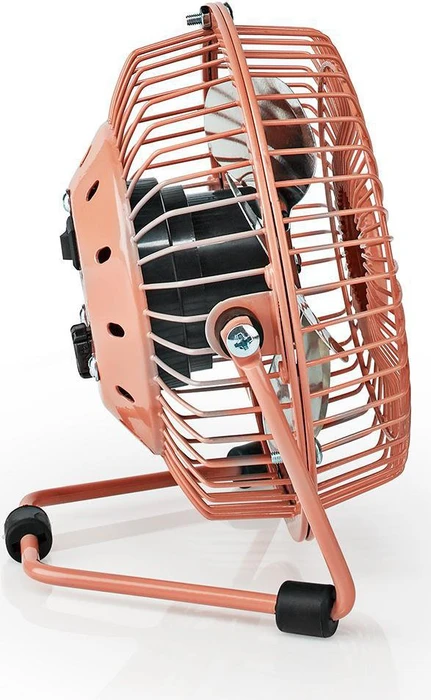 Nedis FNDK1PK10 USB Mini Tischventilator aus Metall 10cm rosa