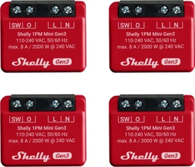 Shelly 1PM Mini Gen3, 1-Kanal, Unterputz, Schaltaktor, 4er-Pack