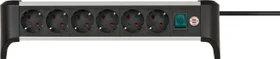 Brennenstuhl Alu-Office-Line Tischsteckdose, 6-fach, 3m, schwarz/silber