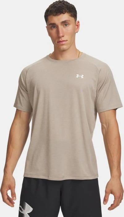 Under Armour Tech Textured Funktionsshirt kurzarm timberwolf taupe/white (Herren)