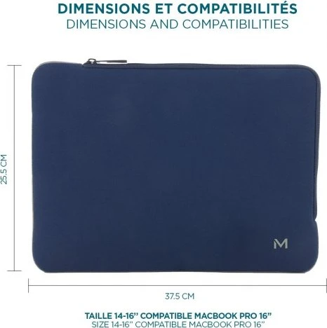 Mobilis Skin 14-16" Sleeve Notebook-Hülle, navy blau/grau