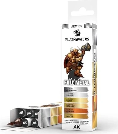 AK-Interactive Playmarkers Full Metal Farbset, 6-tlg.