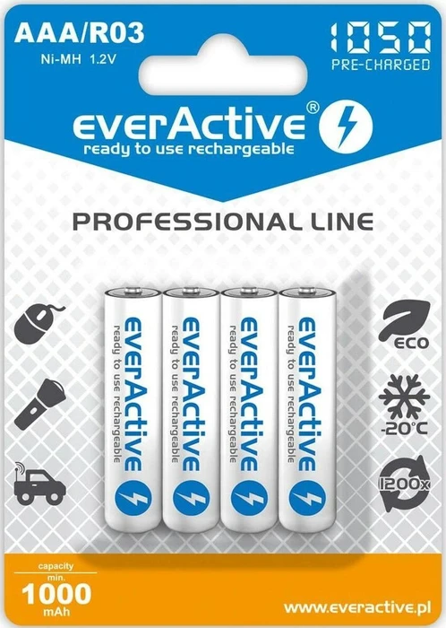 everActive Professional Line Micro AAA NiMH 1050mAh, 4er-Pack (EVHRL03-1050)