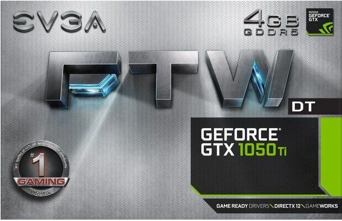 EVGA GeForce GTX 1050 Ti FTW DT Gaming ACX 3.0, 4GB GDDR5, DVI, HDMI, DP