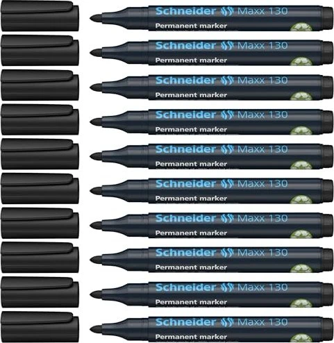 Schneider Maxx 130 Permanentmarker schwarz, 10er-Pack