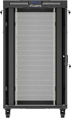 Lanberg 19" Rackschrank 27HE, LCD, freistehend, Flat Pack, V2, Gitternetztür, IP20, RAL 9004, 1000mm tief