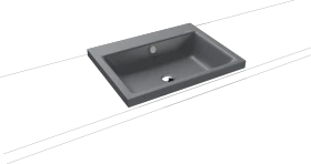 Kaldewei Puro 3154 Aufsatzwaschtisch 60x46x4cm, Perl-Effekt, cool grey 70