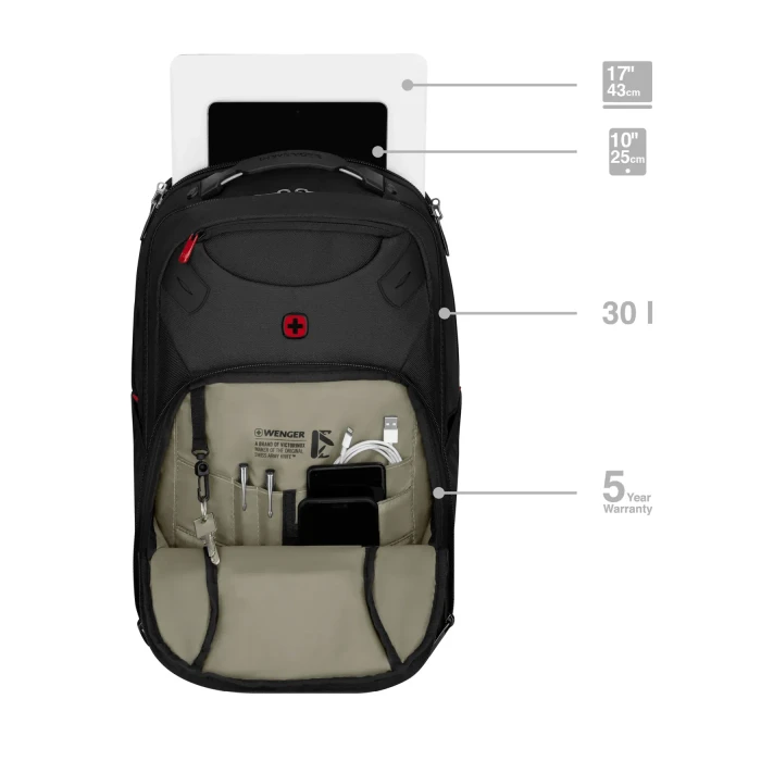 Wenger Cosmic 17" Laptop-Rucksack, schwarz