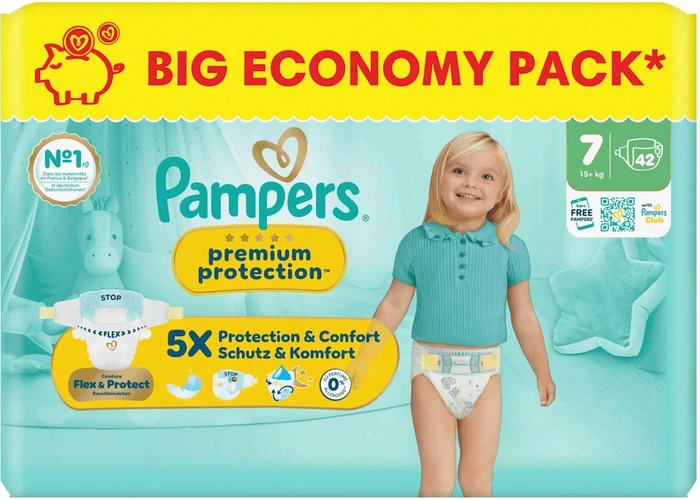 Pampers Premium Protection Gr.7 Einwegwindel, 15+kg, 42 Stück