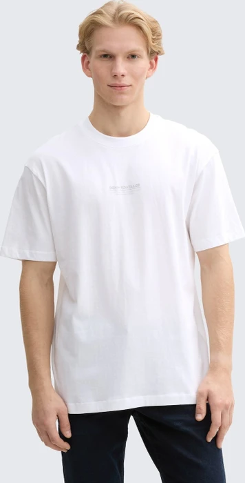 Tom Tailor Relaxed Fit aus Baumwolle T-Shirt kurzarm weiß (Herren)