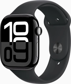 Apple Watch Series 10 (GPS + Cellular) 46mm Aluminium diamantschwarz mit Sportarmband S/M schwarz