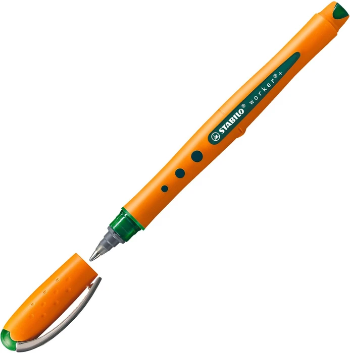 STABILO worker+ Medium Tintenroller (Mine) grün/orange, 10er-Pack – Bild 3 von 7