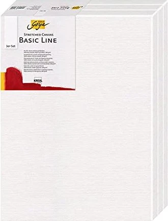 Kreul SOLO GOYA Stretched Canvas Basic Line, 380g/m², 0.4m x 50cm, 3 Stück