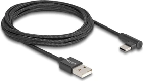 DeLOCK Adapterkabel, USB 2.0, 480Mb/s, USB-C [Stecker] auf USB-A [Stecker], gewinkelt, schwarz, 2m (80031)
