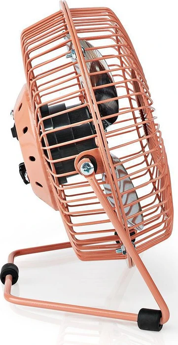 Nedis FNDK1PK15 USB Mini Tischventilator aus Metall 15cm rosa