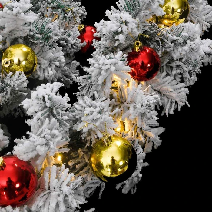 vidaXL Weihnachtsgirlande mit Kugeln 10m grün LED 150x warmweiß