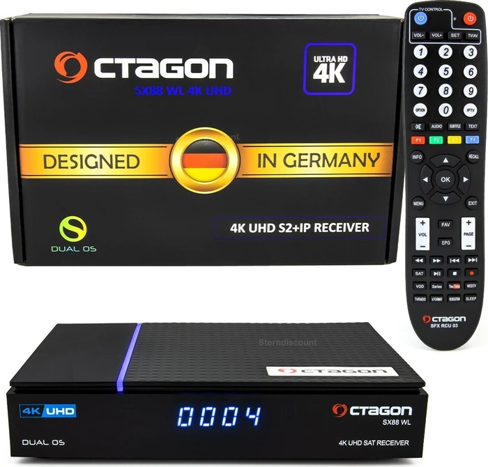 Octagon SX88 V2 4K UHD S2+IP 1xDVB-S2 E2 Linux Smart TV Sat Receiver