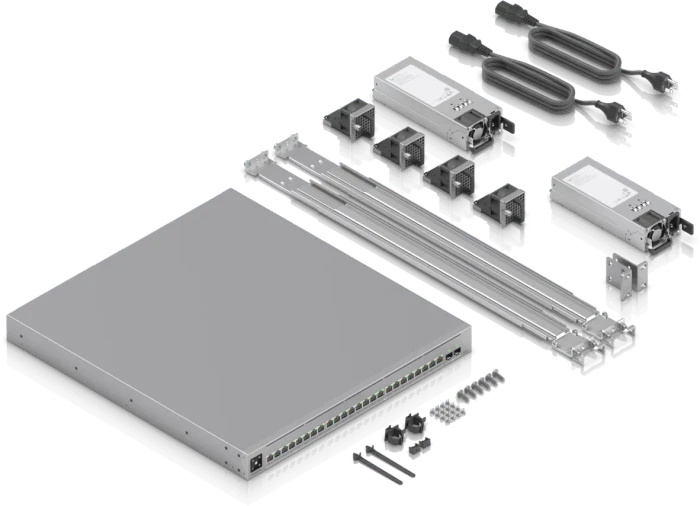 Ubiquiti Enterprise Campus 24 PoE Rackmount 10G Managed Switch, 24x RJ-45, 2x SFP28, 1050W PoE++